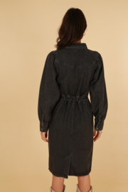 Daphnea denim jurk art. 5082 - zwart