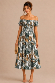 Damesjurk Smoque Sierra art. 6088-87 - groen/bruin