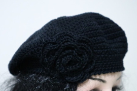 Gehaakte kinderbaret Anna - zwart