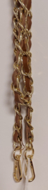Losse schouderband/bag strap Chain art. 2007 - goud/cognac