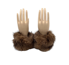 Polswarmer Wrist Cuff fake fur long art. 843-8 - taupe