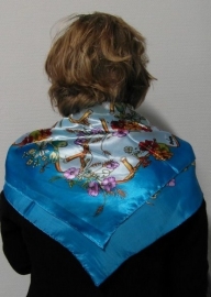 Damesshawl vierkant art. 851008 - aquablauw