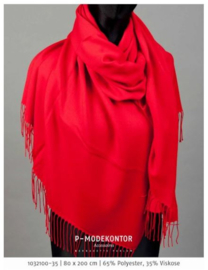 P-Modekontor pashmina shawl art.  1032100-35 - rood