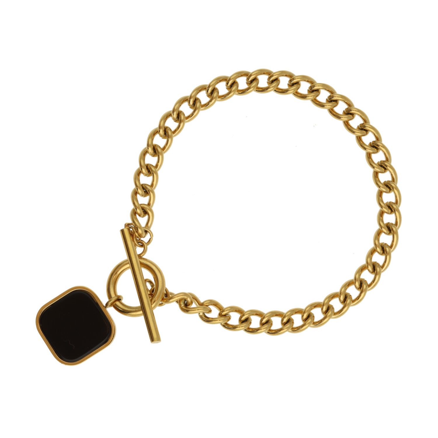 Camps & Camps armband Square Stone art. 4S017_JT - goud/zwart