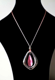 Lange ketting art. 2300295052 - zilverkleur/roze
