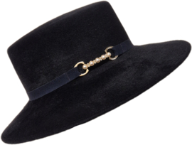 Weba Hats dameshoed Velourvilt art. 1209 - donkerblauw