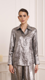 CHOKLATE damesblouse Lea Metallic art. 8091 - zilverkleur
