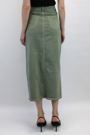 Rok stretchdenim kuitlengte Newplay art. 6913 - groen