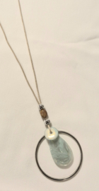 Lange ketting art. 4006 - groen/zilverkleur