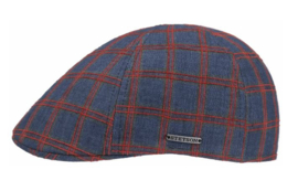 Stetson Texas Linen flatcap art. 6613301 - blauw/rood