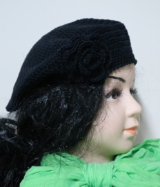 Gehaakte kinderbaret Anna - zwart