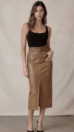 Mochy leatherlook rok art. 2367 - camel