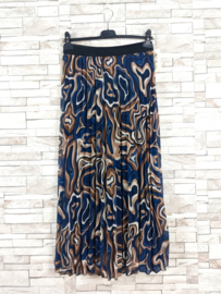 NS plissérok Gea art. 8088 - blauw/bruin