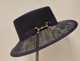 Weba Hats dameshoed Wol/Sinamay art. 0900 - zwart