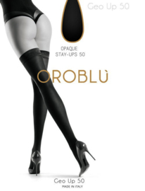 Oroblu opaque stay-ups Geo Up 50 - negre (donkerbruin)
