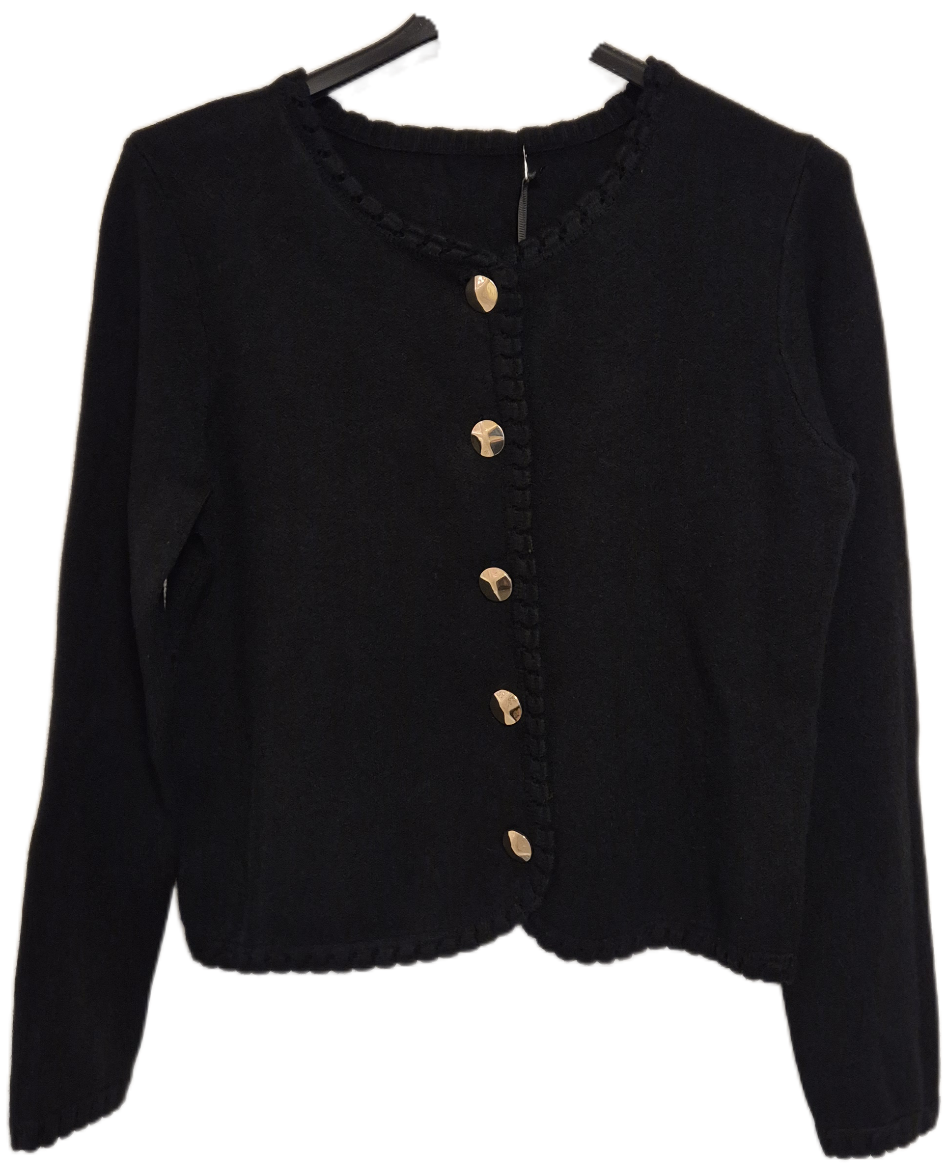 D&M fijngebreid vest art. 9593 - zwart
