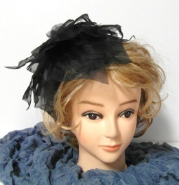 Azone haargarnering  organza roos  art. 3.48.101.0 - zwart