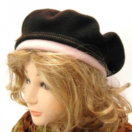 Damesbaret Firson - donkerbruin/roze
