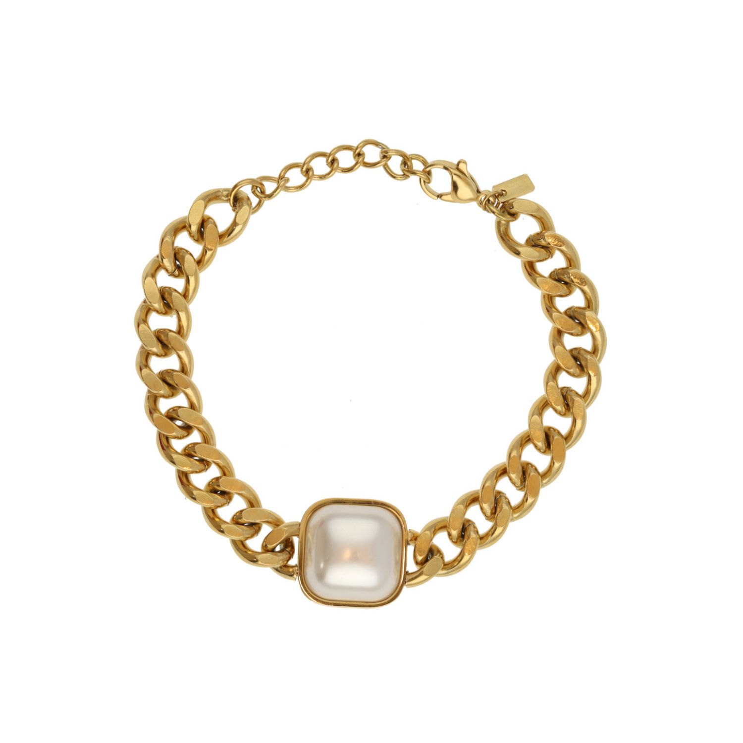 Camps & Camps armband Square Stone art. 4S015_PE - goud/wit