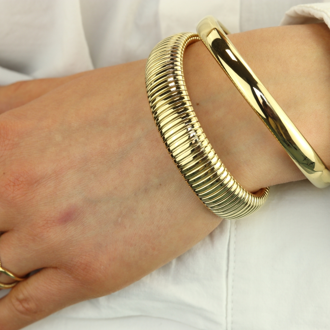 Camps & Camps armband Classic Ribbed Bangle art. 4S049_L - goud