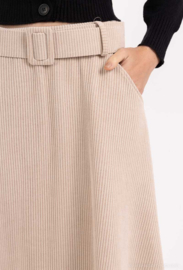 Rok a-lijn viscosemix Rib art. J260 - beige