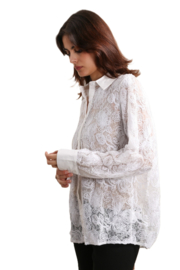 JH damesblouse met kant art. 28609 - wit