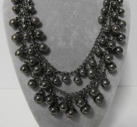Halsketting art. 8238 - donkerzilver