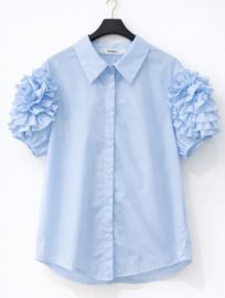 Blouse met ruffles Flam art. 9837 - lichtblauw