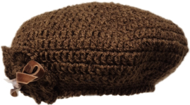 Gehaakte kinderbaret Merel - lichtbruin/lurex