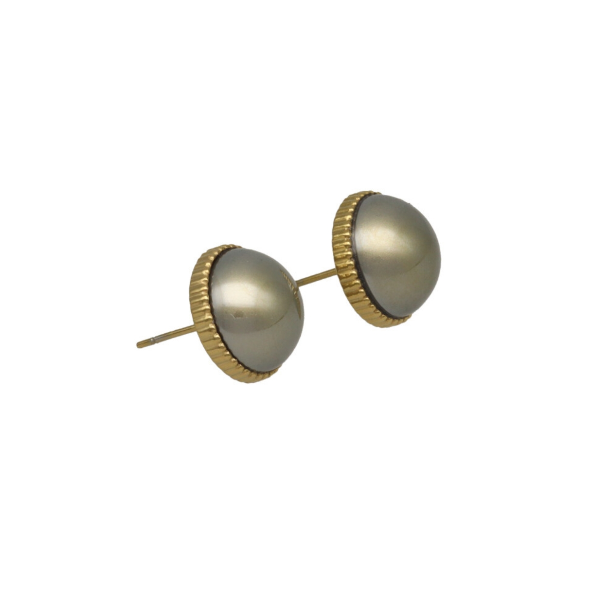 Camps & Camps oorstekers Pearl art. 2S164_PG - goud/grijsgroen