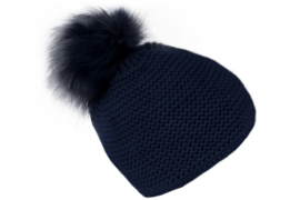 Fiebig damesmuts met pompom art. 54854 - marine