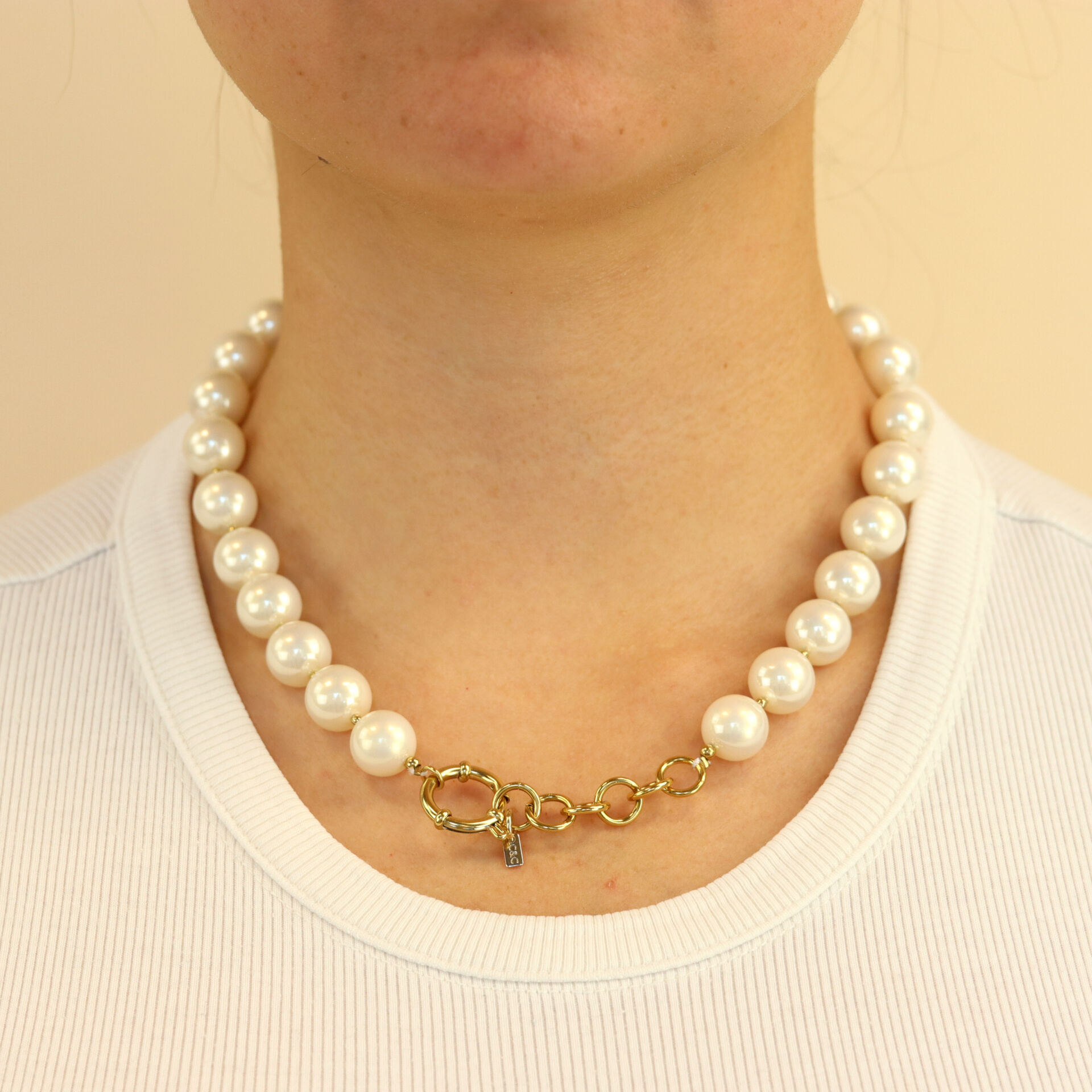 Camps & Camps ketting Pearls White art. 3S063_PE - goud/wit