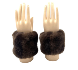 Polswarmer Wrist Cuff fake fur art. 821-4 - donkerbruin
