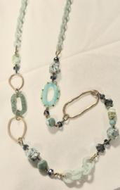 Lange ketting art. 4011 - groen/goudkleur