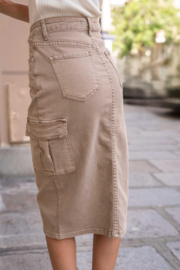 DL stretchdenim rok Cargo art. 2499 - donkerzandkleur