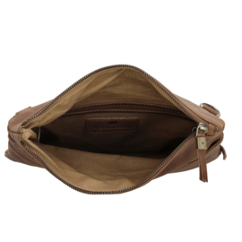 MicMacbags schoudertas Marrakech art. 20673 - cognac/bruin