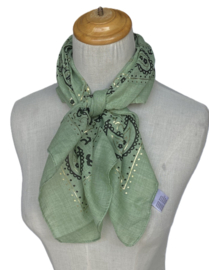 Shawl vierkant Paisley 70 x 70 art. 77435 - groen