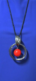 Lange ketting art. 1747 - zwart/rood