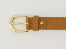 Damesriem classic grain art. Suus  - cognac/goudkleur