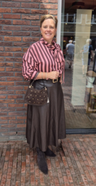 Damesblouse Pussy Bow art. 15575 - roze/bruin