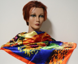 Damesshawl art. C374 - oranje/blauw/geel