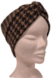 Mayser hoofdband Rita pepita art. 1331921 - camel/zwart