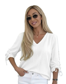 Damesblouse/top V-neck Issy art. 339 -wit