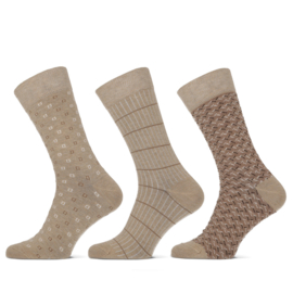 Teckel herensokken met print art. 801011063-7000 - beige