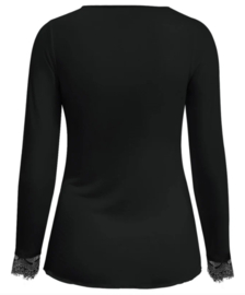 TRIPLE NINE top met kant Cashmere art. 9003 - zwart