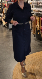 TRIPLE NINE jurk met knoopsluiting art. JK-51811 - navy