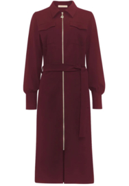 TRIPLE NINE jurk met rits art. JK51813 - burgundy