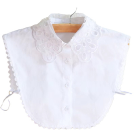 Los kraagje met organza geborduurd boordje art. 0461 - wit