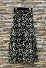ES plissérok Lorris leopard art. 6088 - groen/beige/zwart