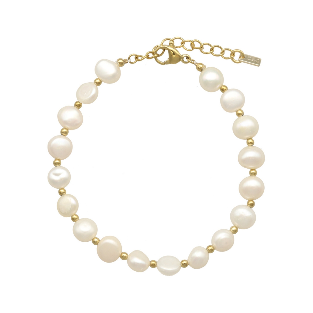 Camps & Camps armband Pearls art. 4S057_PE - goud/wit